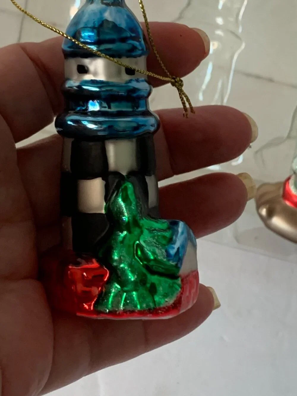 VINTAGE KURT ADLER MERCURY HAND PAINTED GLASS BLOWN LIGHTHOUSES SET OF 4